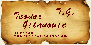 Teodor Gilanović vizit kartica